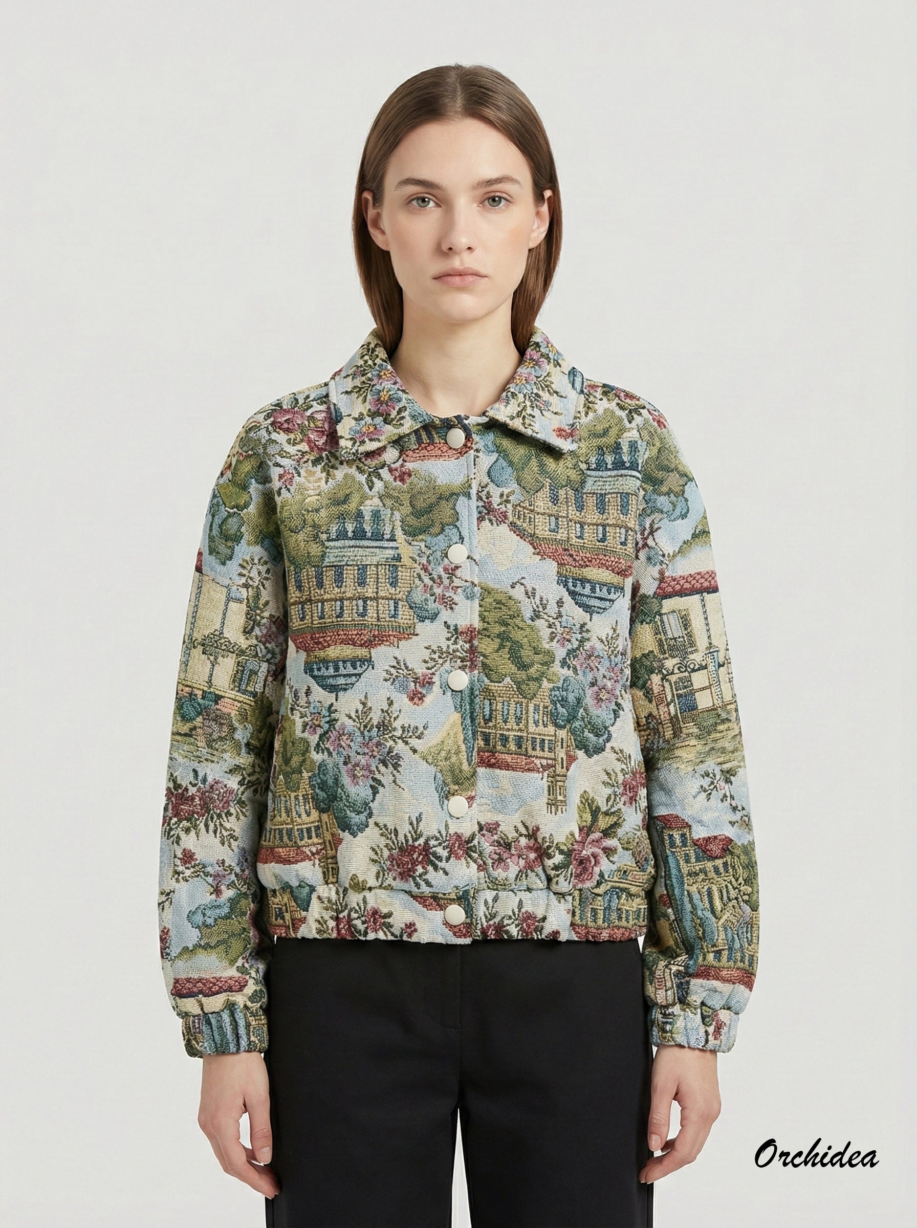 Bunda s gobelínovým vzorem