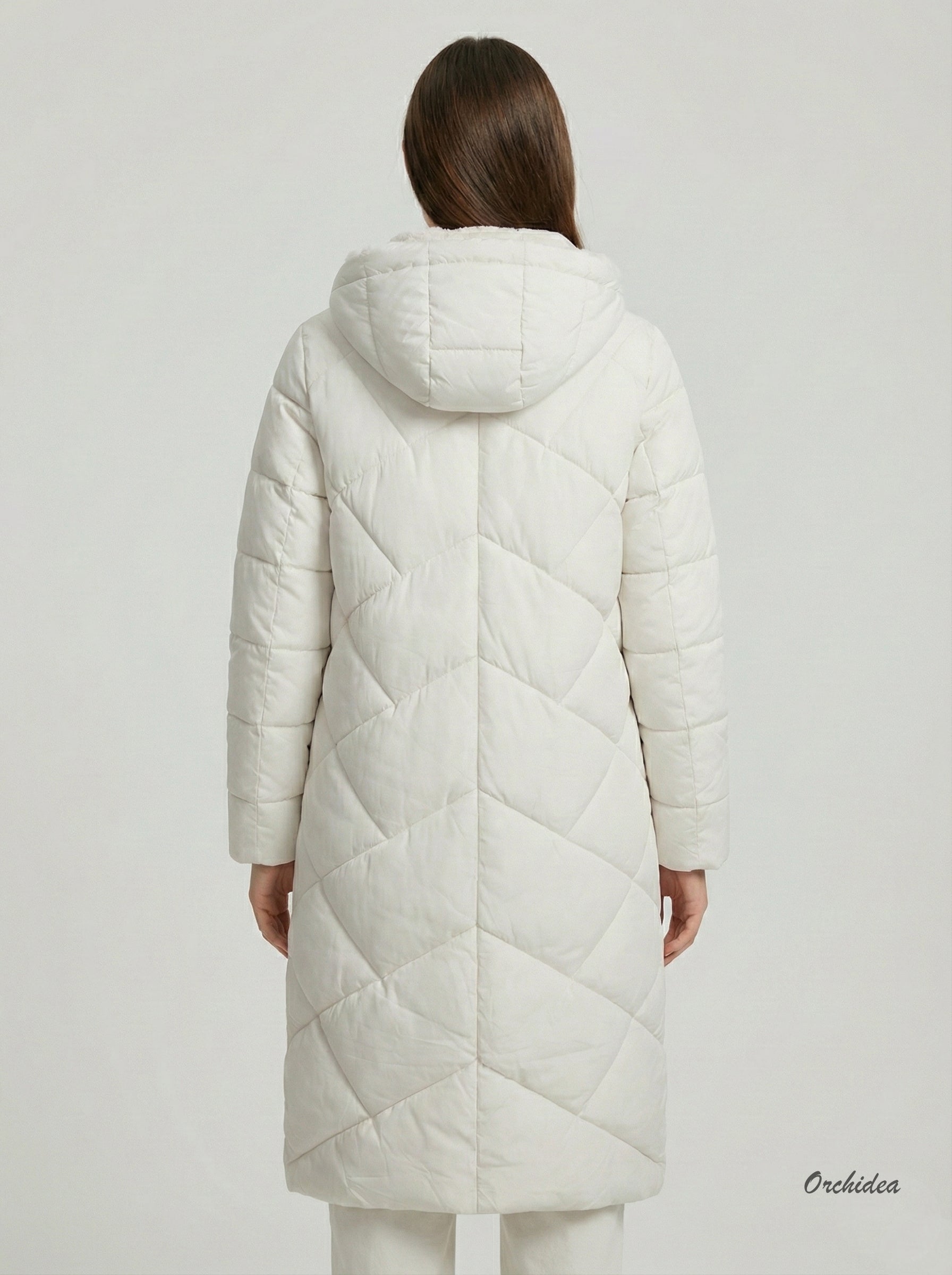 Dlouhý zimní kabát s kožíškem