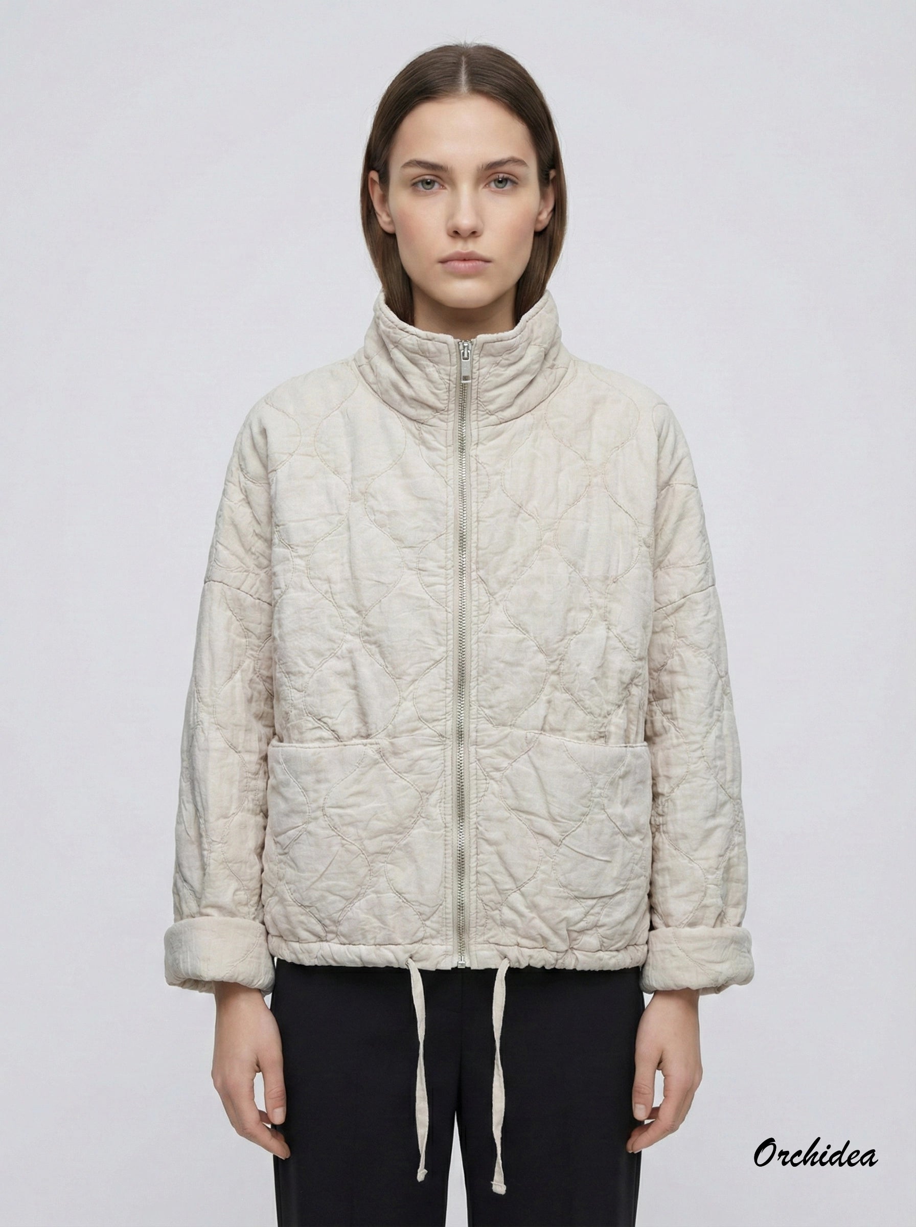 Béžová prošívaná bunda