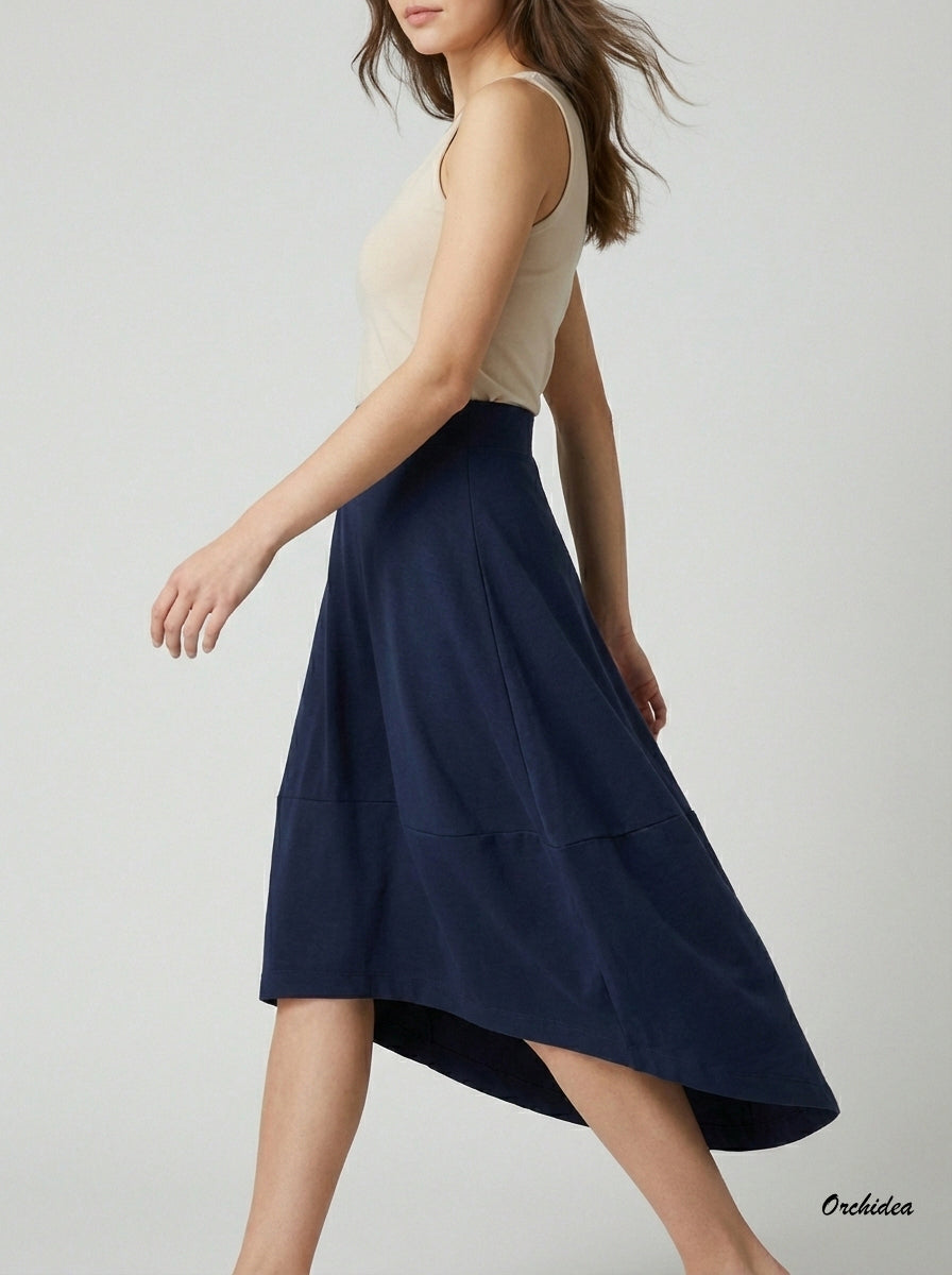 Béžová sukně s pružným pasem