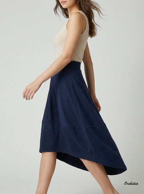 Béžová sukně s pružným pasem