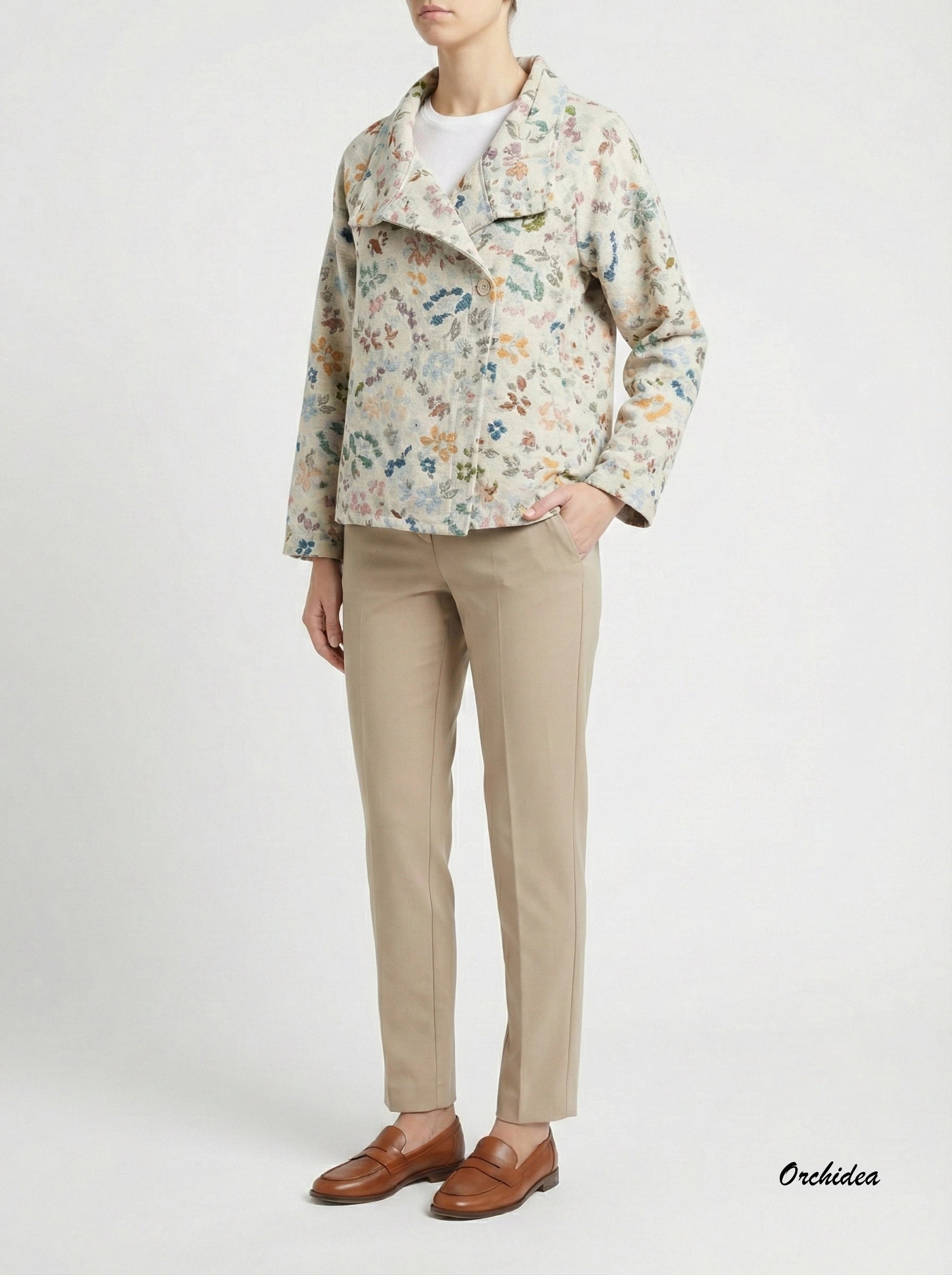 Gobelínové sako s efektem výšivky