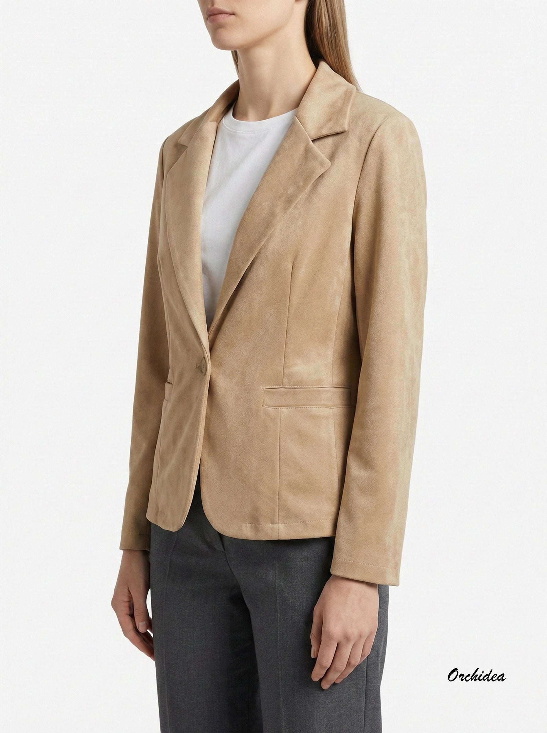 Béžové sako z prémiového eko semiše