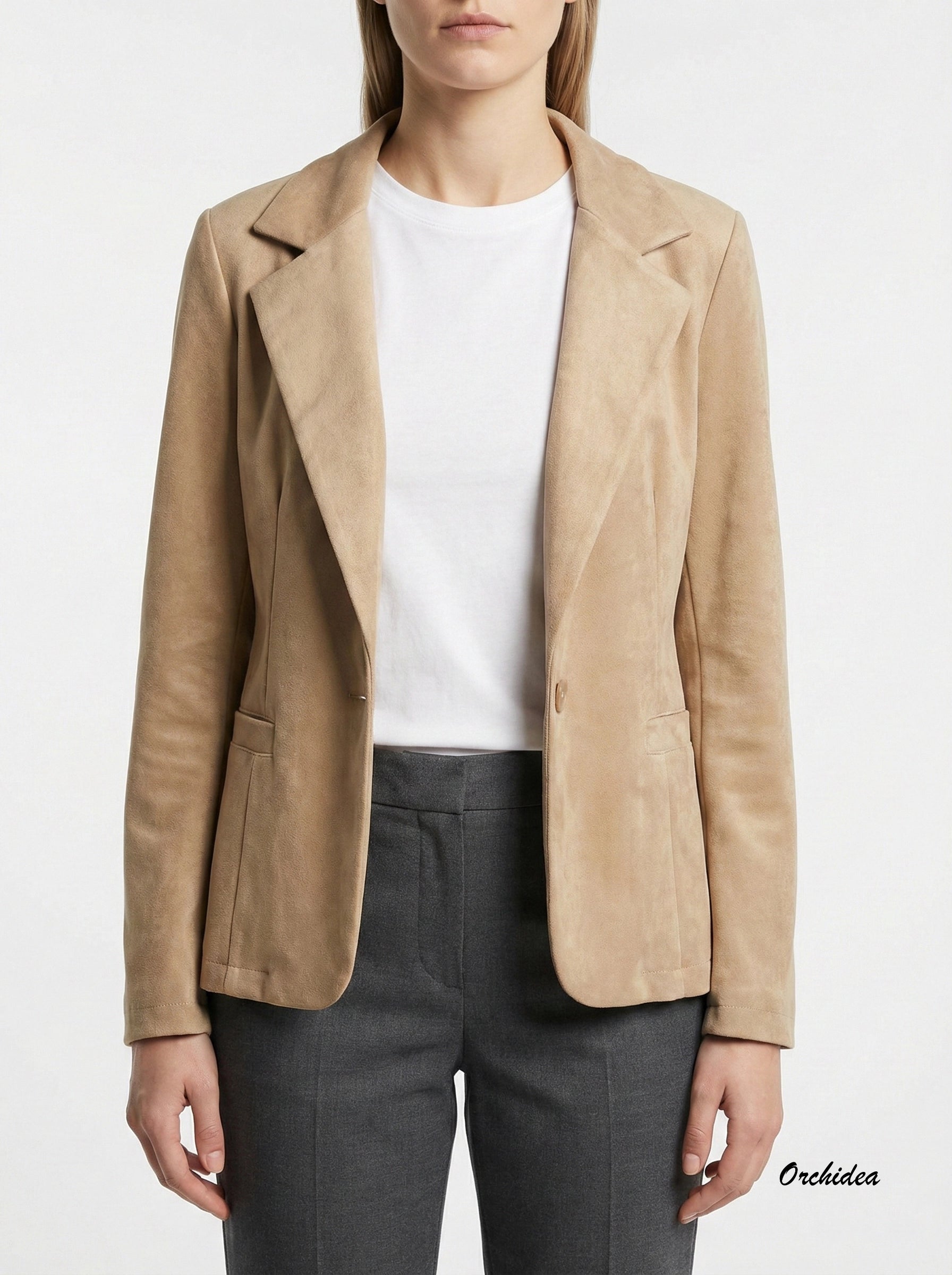 Béžové sako z prémiového eko semiše