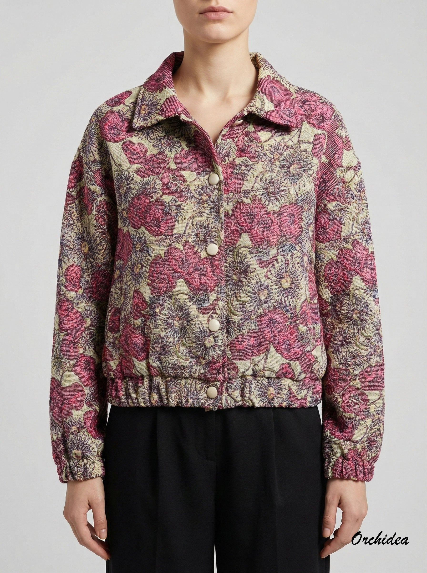 Gobelínový bomber s uměleckým vzorem