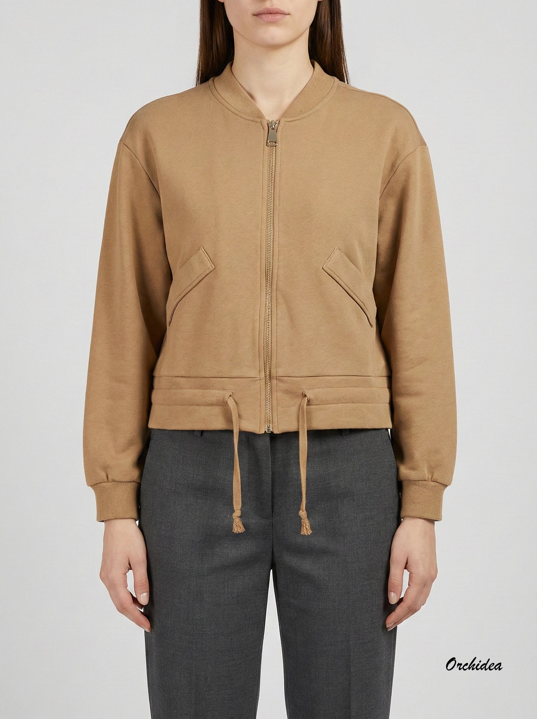 Městský bomber se stahováním a kapsami béžový