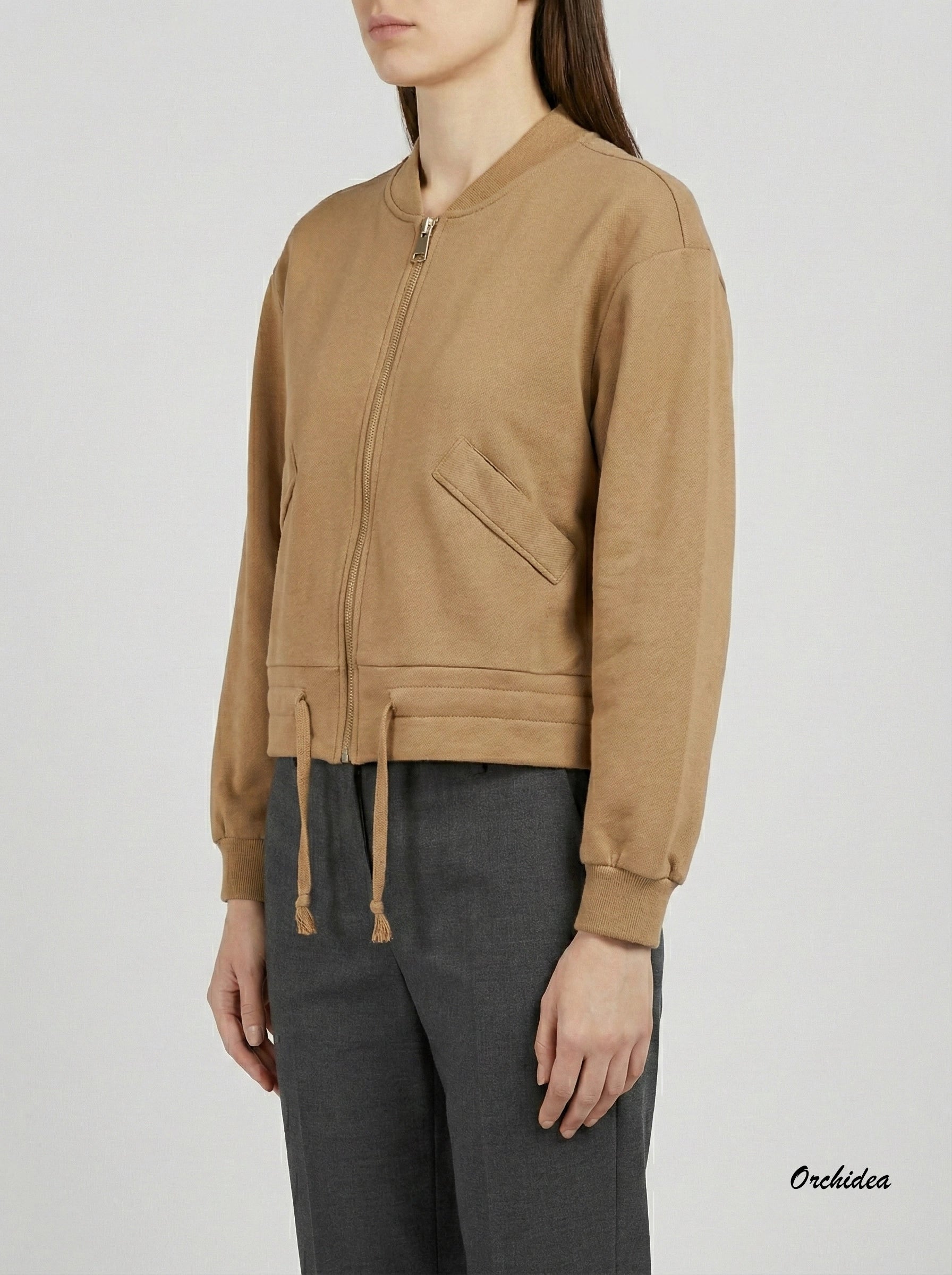 Městský bomber se stahováním a kapsami béžový