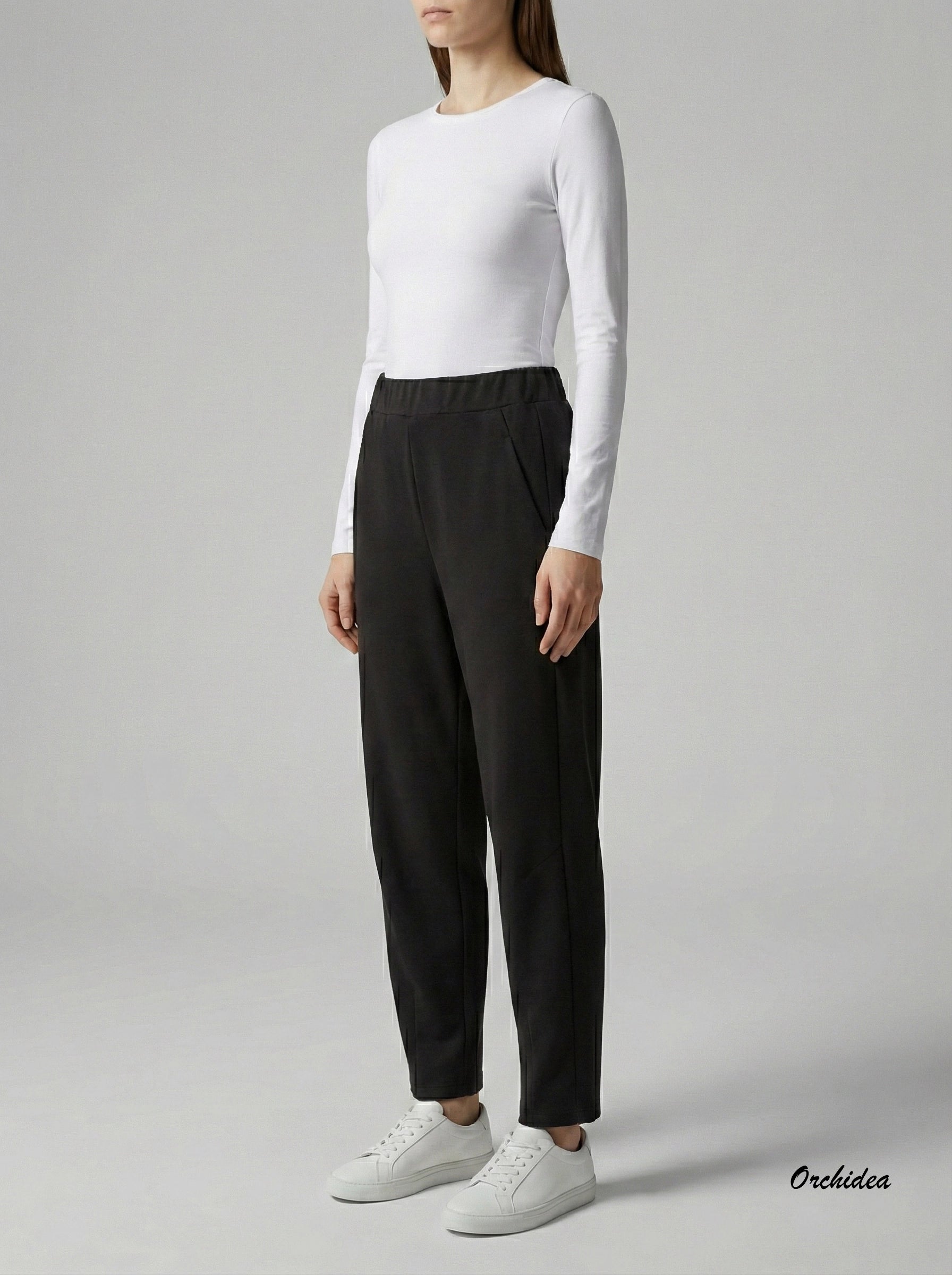 Kalhoty s pružným pasem béžové