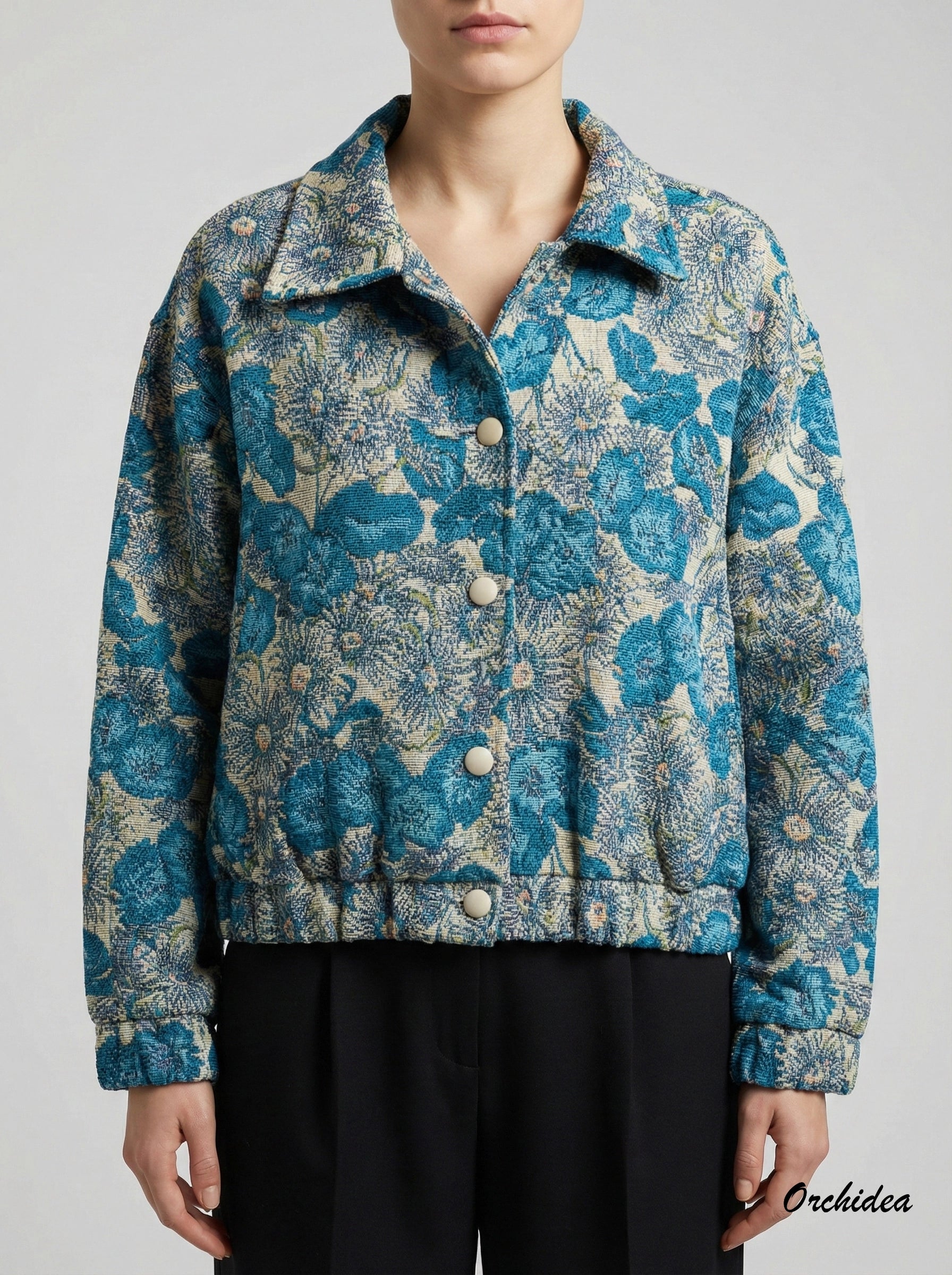 Gobelínový bomber s uměleckým vzorem