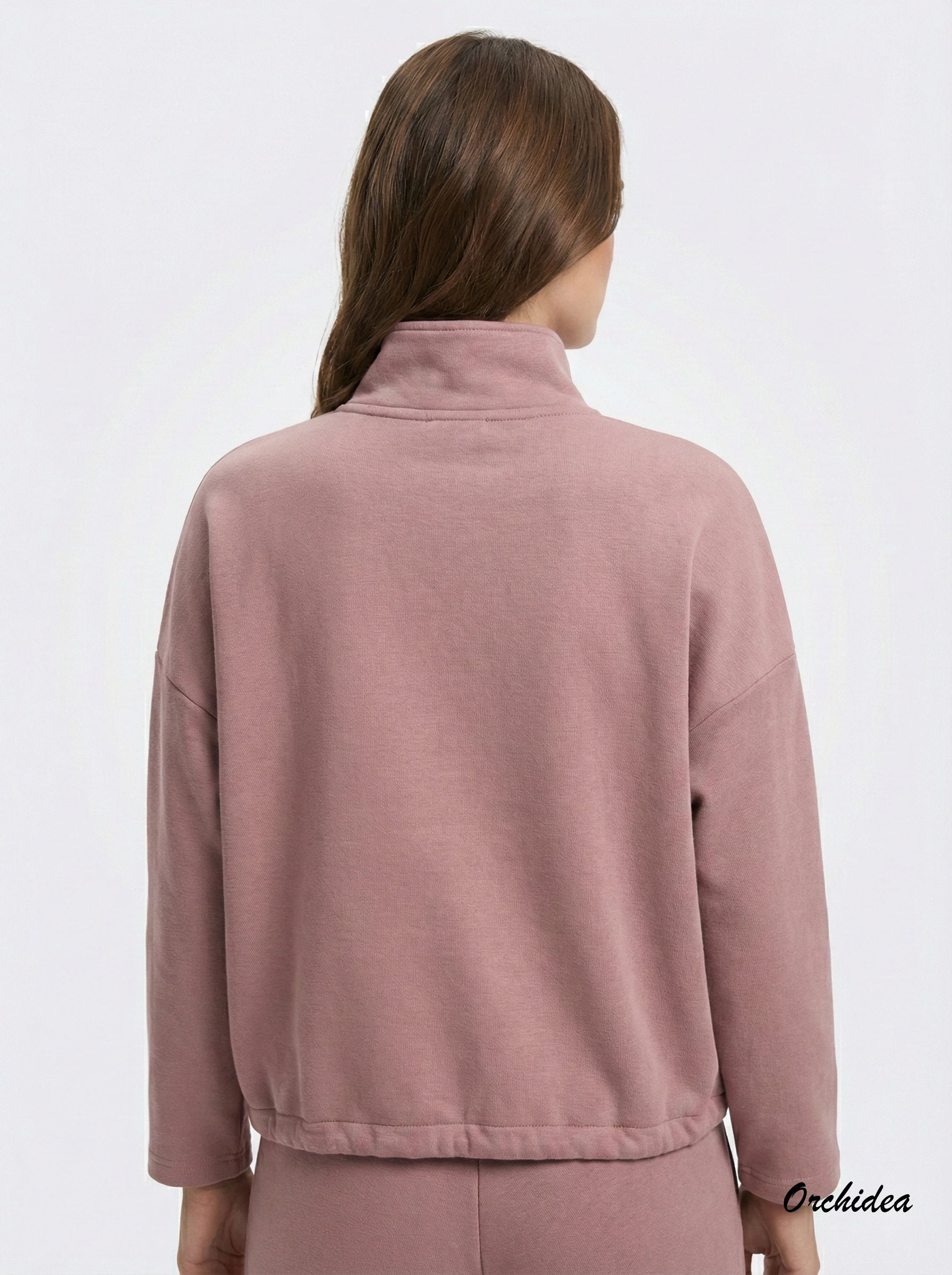 Růžová rozepínací mikina se stojáčkem