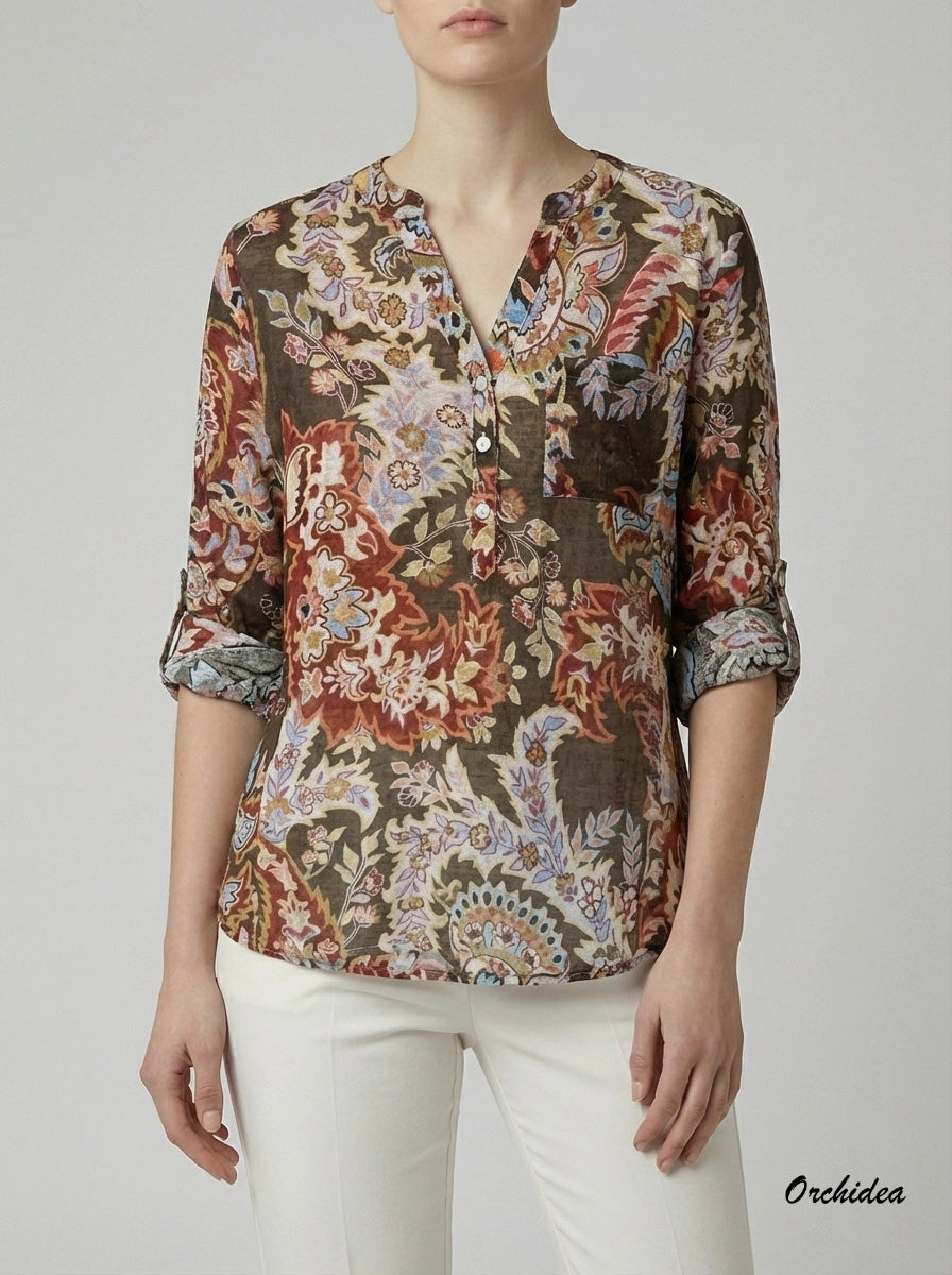 Vzdušná halenka s orientálním „paisley“ vzorem